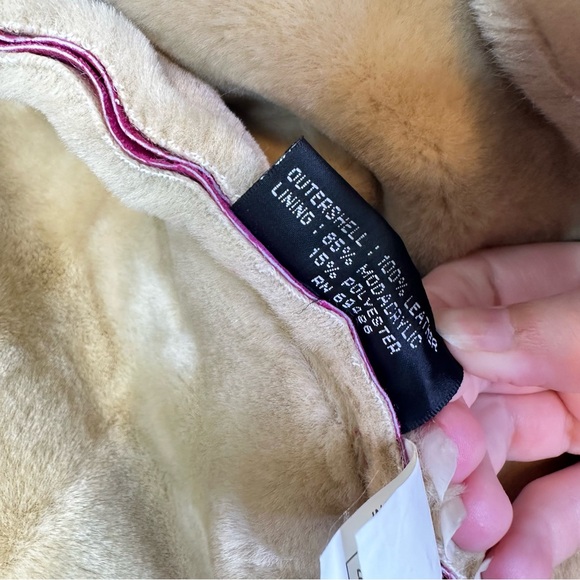 Wilsons Leather Maxima Penny Lane Coat Pink Teddy Vintage Look Faux Fur Large - Picture 10 of 11